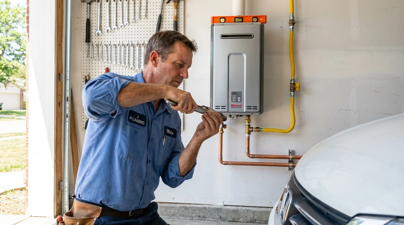 Tankless water heater installation by a Johns Plumbing LLC plumber in Carmel